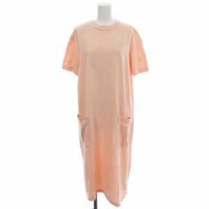 ys8432 choucho Tシャツワンピース 半袖 蝶々 刺繍 ロング ワンピース 40 ピンク /G