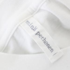 mina perhonen ys8432 choucho Tシャツワンピース 半袖 蝶々 刺繍 ロング ワンピース 40 白 ホワイト