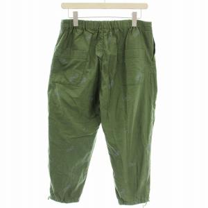 mina perhonen クロップドパンツ ss4313 choucho シルク混 蝶々 刺繍 40 カーキ /G
