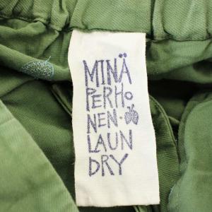 mina perhonen クロップドパンツ ss4313 choucho シルク混 蝶々 刺繍 40 カーキ /G