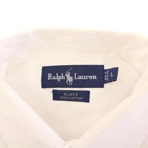 RALPH LAUREN BLAKE カジュアルシャツ 長袖 レギュラーカラー ロゴ 刺繍 ワンポイント L 白 ホワイト /BB