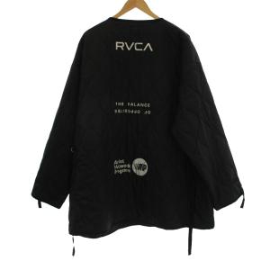 キルティングジャケット アウター ビッグシルエット オーバーサイズ 中綿 ロゴ L 黒 ブラック BA042-764