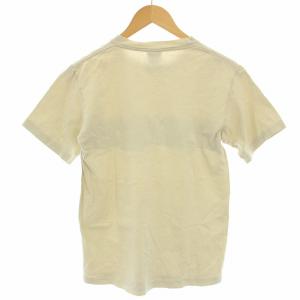 STUSSY 90s Tシャツ カットソー プリント 紺タグ 半袖 S ベージュ /HN