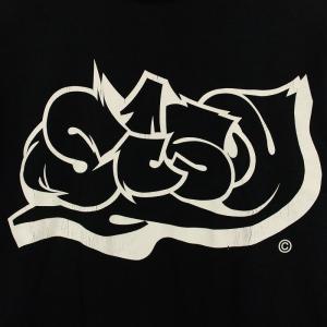 STUSSY 90s Tシャツ 長袖 カットソー プリント S 黒 ブラック 白 ホワイト28629 /OR