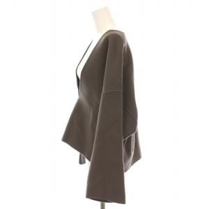 ebure Ｖネックプルオーバー トップス ニット 長袖 ウール 36 グレーブラウン 3210700452 /YM