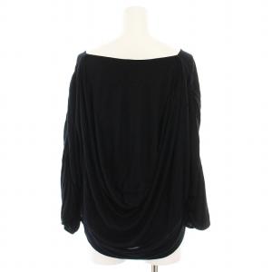 GIVENCHY カットソー ドルマンスリーブ レーヨン ギャザー 七分袖 XS 黒 9A 8839 41 /YM