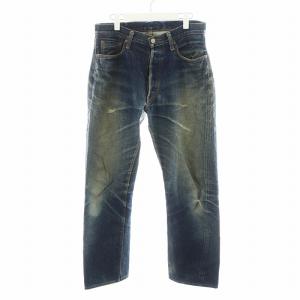 デニムパンツ ジーンズ ジーパン ボタンフライ ダメージ加工 33 インディゴ /AN12