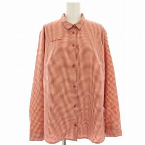 アズダロングスリーブシャツ ブラウス ギンガムチェック 長袖 XL 赤 レッド ピンク 1015-00582