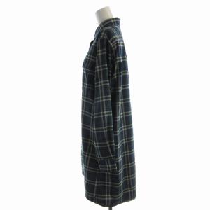 mont-bell シャツワンピース ブラウス チュニック 長袖 タータンチェック L 青 ブルー 114119 /EE