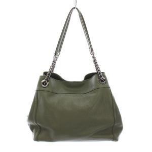 COACH トートバッグ レザー チェーン 緑 カーキ 36855 /YM