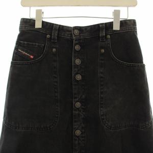 DIESEL デニムスカート マキシ ロング Aライン 27 黒 ブラック A0492309B88 /OR