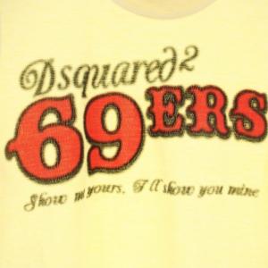 DSQUARED2 Tシャツ 長袖 カットソー ロンT ロゴ S 黄 イエロー 赤 レッド 黒 ブラック 71GC143 /OR
