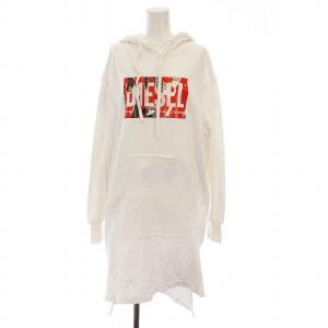 スウェット ワンピース ひざ丈 ロゴ プリント XXS 白 D-ILSE-L1 /YM