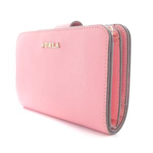 FURLA BABYLON バビロン 二つ折り財布 レザー ロゴ ピンク /RO