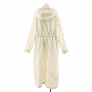 IENA LA BOUCLE 24SS コットンナイロンタッサーオーバーコート ロング丈 フード 38 白 ホワイト