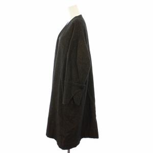 ENFOLD 18AW ウールリネンオーバーコート アウター ロング 麻 リネン混 36 茶 ブラウン 300BA230-0700