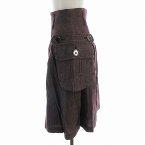 BURBERRY BLUE LABEL フレアスカート ひざ丈 38 紫 パープル FXF44-689-36 /EE