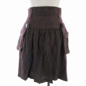 BURBERRY BLUE LABEL フレアスカート ひざ丈 38 紫 パープル FXF44-689-36 /EE