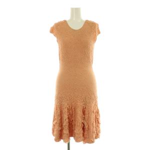 ワンピース ミニ 半袖 ストレッチ S オレンジ /MY OS