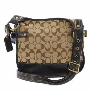 COACH レガシー シグネチャー ヒッピーフラップ ショルダーバッグ 茶 11145 /TK