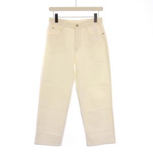 デニムパンツ ジーンズ ジップフライ ロゴパッチ 27 白 ホワイト /BB