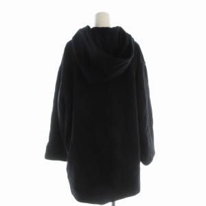 SLOBE IENA ソフトメルトンショートフードコート ロング 38 黒 ブラック 21020912350040 /EE