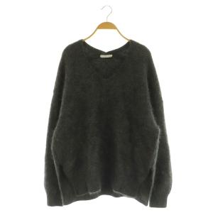 19AW Fur V スリットプルオーバー ニット セーター 長袖 グレー /MY OS