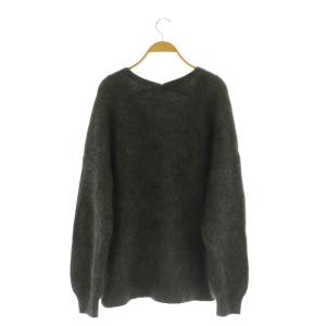 Plage 19AW Fur V スリットプルオーバー ニット セーター 長袖 グレー /MY OS