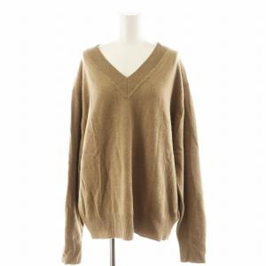 24AW カシミヤ混Vネックプルオーバー ニット セーター 長袖 茶 ブラウン 24080200565040