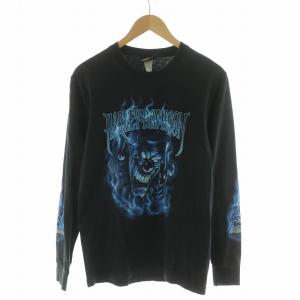 【ハーレーダビッドソン】ヘンリーネックロンT 刺繍デザイン　黒　XL 美品　b ハーレーダビッドソン】ヘンリーネックロンT 刺繍デザイン 黒 XL 美品 b