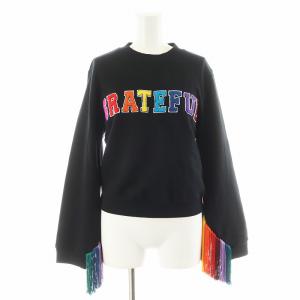 スウェット トレーナー ロゴ フリンジ XS 黒 ブラック 65191-1-91035 /AN25
