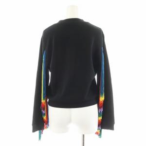 alice + olivia スウェット トレーナー ロゴ フリンジ XS 黒 ブラック 65191-1-91035 /AN25