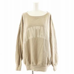 24AW ピグメントロゴウラケプルオーバー スウェット トレーナー 長袖 ロゴ コットン F ベージュ