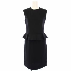 ノースリーブ ワンピース ひざ丈 フリル 切替 38 黒 YCD-035 /TK
