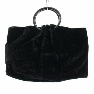 マトラッセ ハンドバッグ ベロア サークルハンドル ブラック 6番台