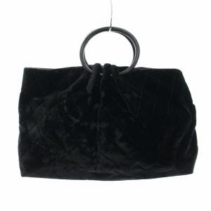 CHANEL マトラッセ ハンドバッグ ベロア サークルハンドル ブラック 6番台