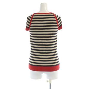 BURBERRY BLUE LABEL ニット セーター プルオーバー ボーダー 半袖 38 マルチカラー FB513-213-40 /RO