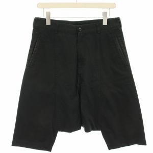 蛍光色バックポケットコットンツイルサルエルパンツ ショートパンツ ハーフパンツ S 黒 ブラック 1G-P022