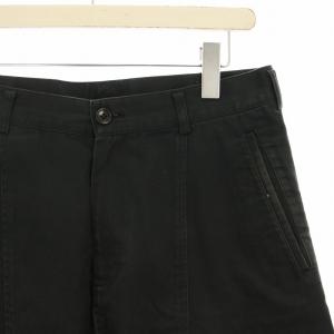 BLACK COMME des GARCONS 蛍光色バックポケットコットンツイルサルエルパンツ ショートパンツ ハーフパンツ S 黒 ブラック 1G-P022
