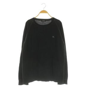 ニット セーター 長袖 ステッチ ロゴ刺繍 3 ブラック /MY OS