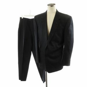 スーツ セットアップ テーラードジャケット シングル パンツ スラックス ストライプ柄 ウール シルク混