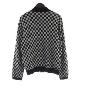 Agnes b. homme ブルゾンジャケット ジャンパー ブロックチェック 長袖 1 黒 ブラック 白 ホワイト 1048981