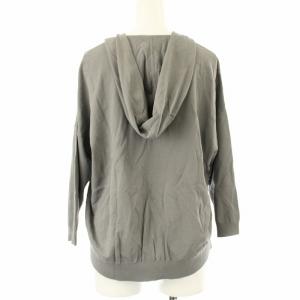 Theory ジップアップパーカー ニット 七分袖  S グレー 01-8303715-032-902 /OR