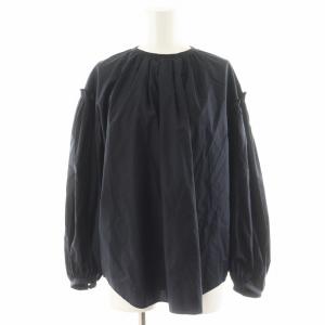コットンギャザーブラウス シャツ 長袖 36 黒 ブラック 6521-299-1113 /AN45