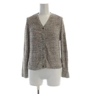 JULES NEHI カーディガン ニット 総柄 長袖 38 ベージュ 白 ホワイト 03-1103727-329-038