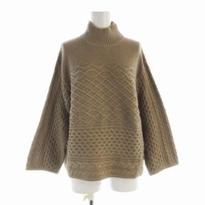 ケーブルニット セーター 長袖 ハイネック 38 ベージュ 03-1301715-330-038 /EE