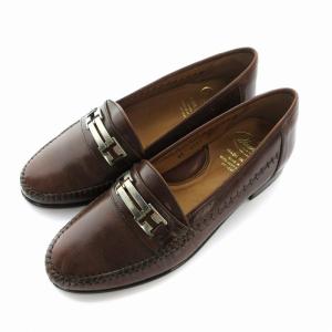 ローファー スリッポン 靴 レザー 26.5cm 茶 ブラウン /EE