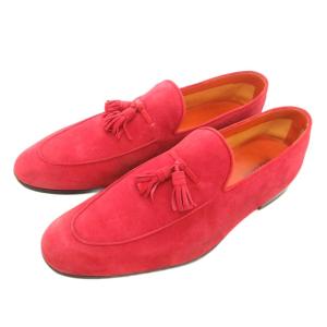 タッセルローファー シューズ スウェード 41 赤 レッド /NU