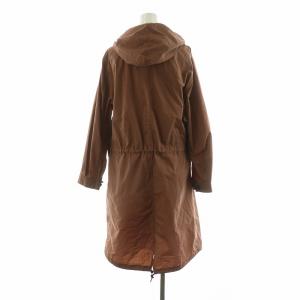 MHL. ナイロンフーディコート アウター ロング 1 ブラウン 595-7110502 /NQ