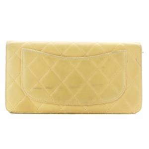 CHANEL マトラッセ ココマーク 長財布 二つ折り 小銭入れ レザー 黄 イエロー /AN15 OH